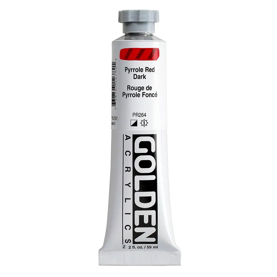 Golden Heavy Body Acrylfarbe Pyrrolrot Dunkel 59 ml - Kidis Art