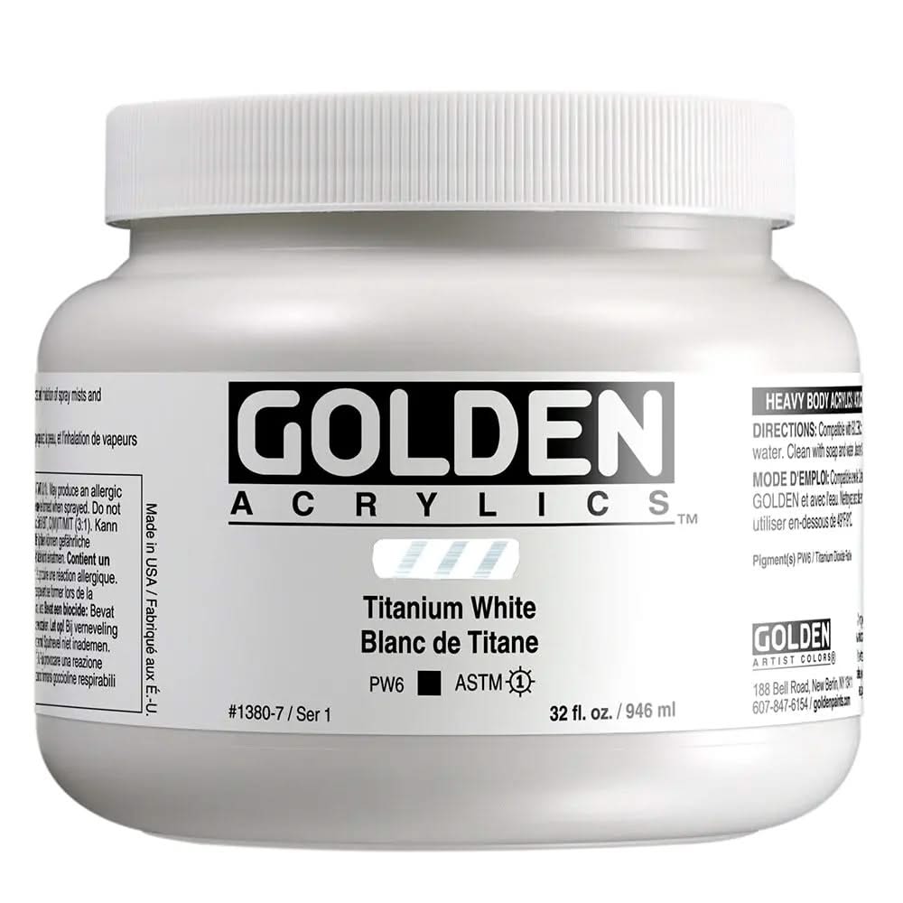 Golden Heavy Body Acrylfarbe Titanweiss 946 ml - Kidis Art
