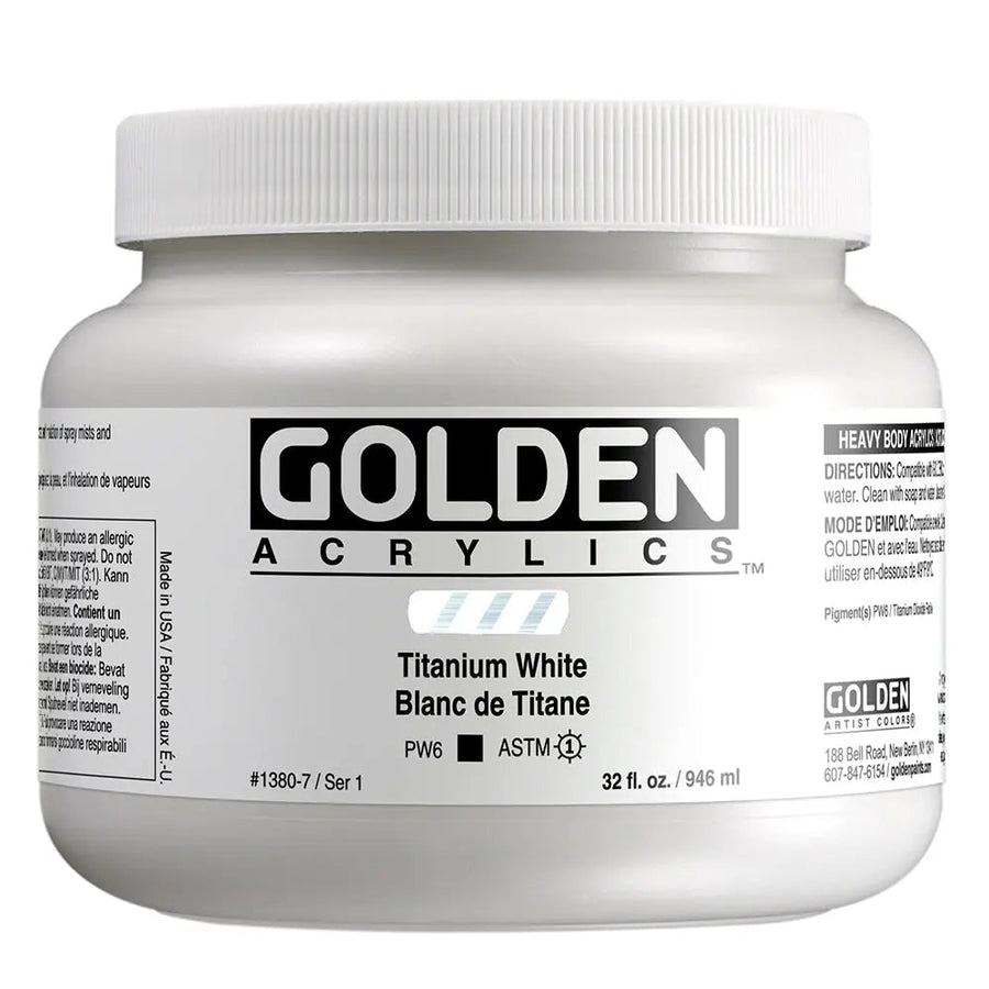 Golden Heavy Body Acrylfarbe Titanweiss 946 ml - Kidis Art