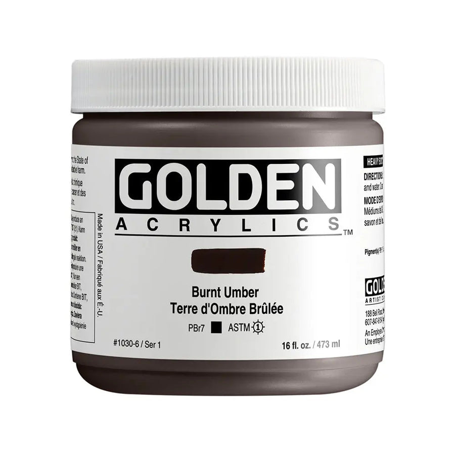 Golden Heavy Body Acrylfarbe Umbra Gebrannt 59 ml - Kidis Art