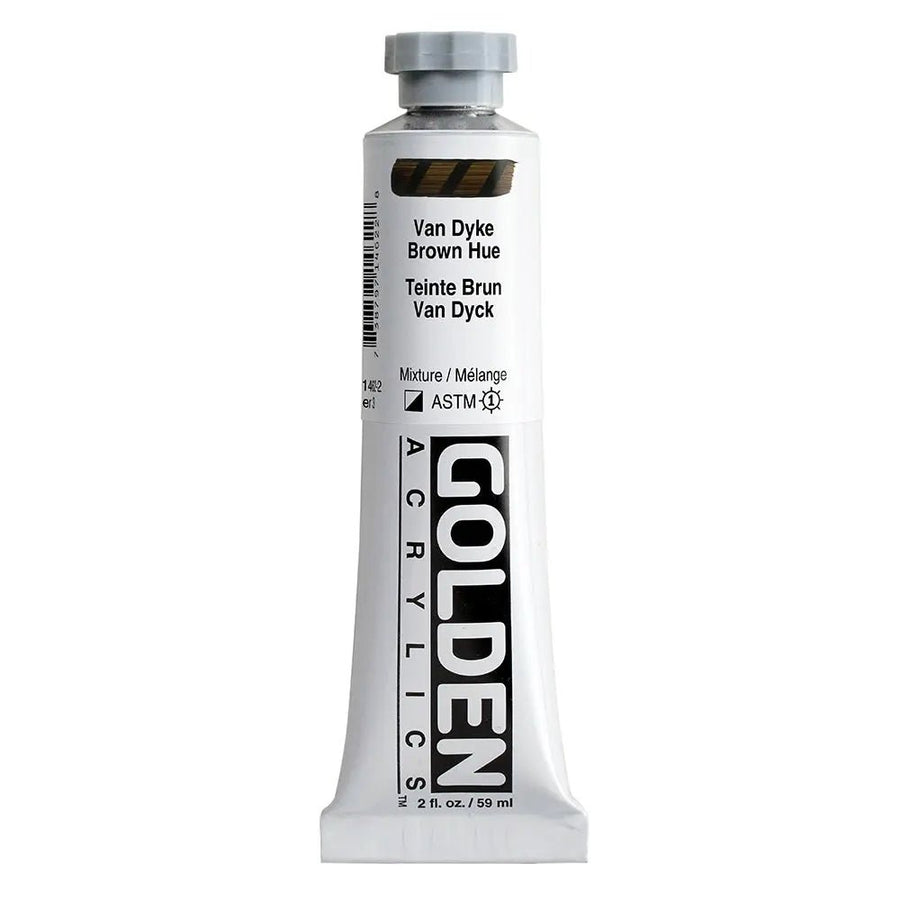 Golden Heavy Body Acrylfarbe Van Dyke Braun Farbton 59 ml - Kidis Art