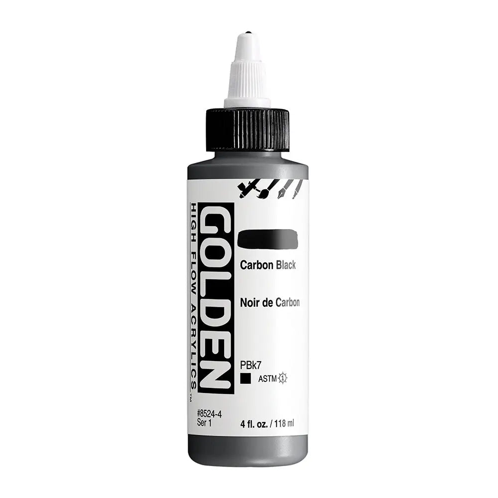 Golden High Flow Acrylfarbe Carbonschwarz 118 ml - Kidis Art