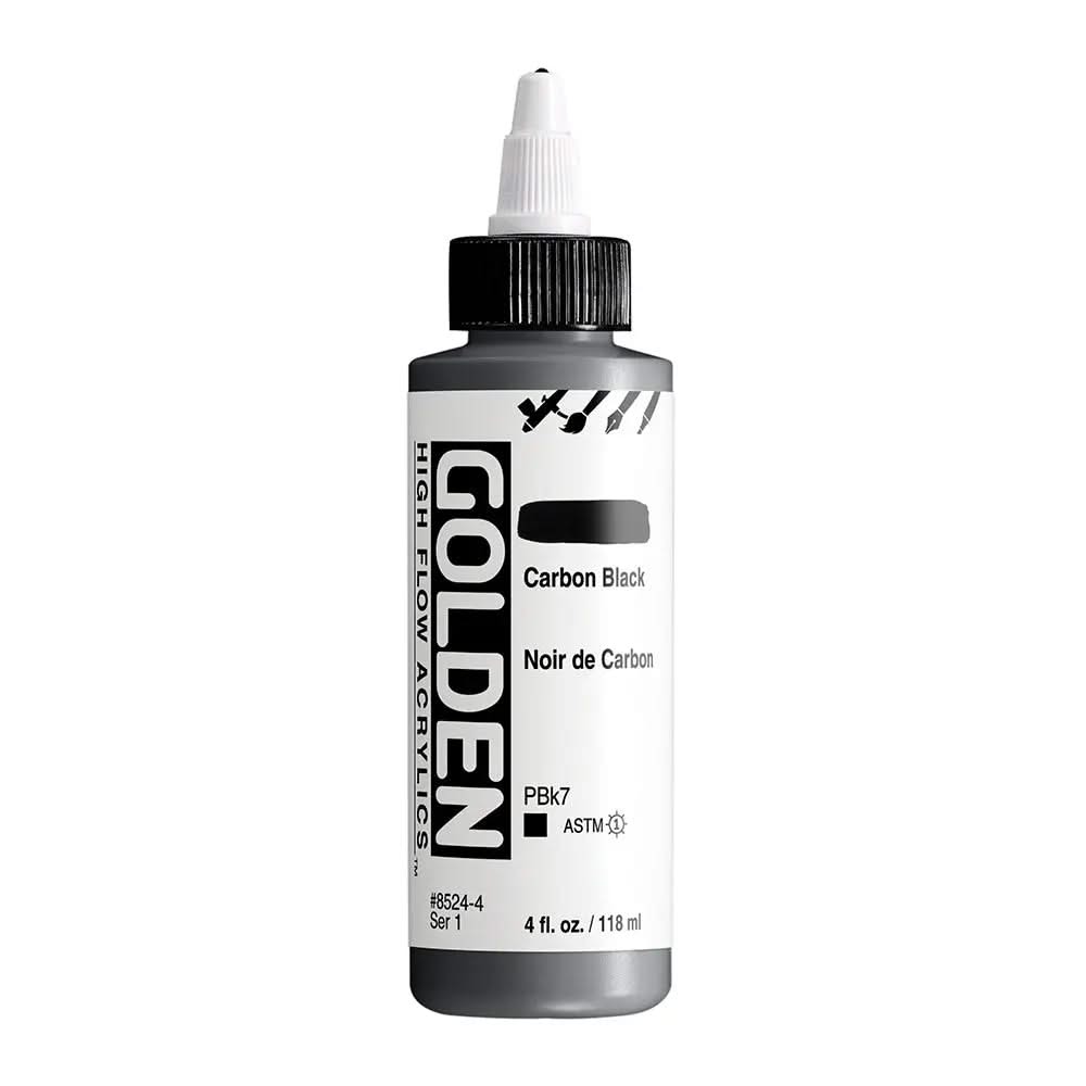 Golden High Flow Acrylfarbe Carbonschwarz 118 ml - Kidis Art
