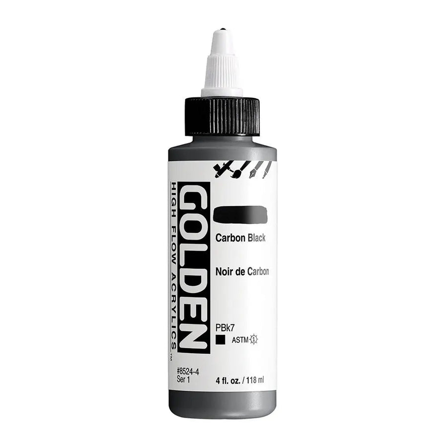 Golden High Flow Acrylfarbe Carbonschwarz 118 ml - Kidis Art