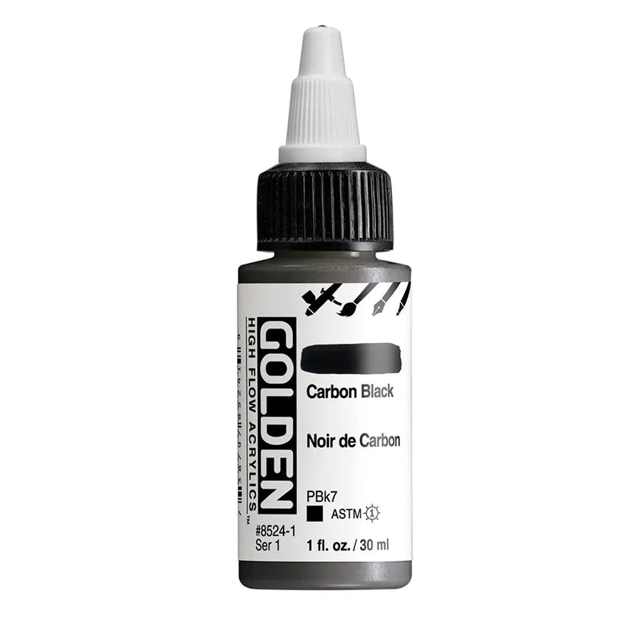 Golden High Flow Acrylfarbe Carbonschwarz 30 ml - Kidis Art