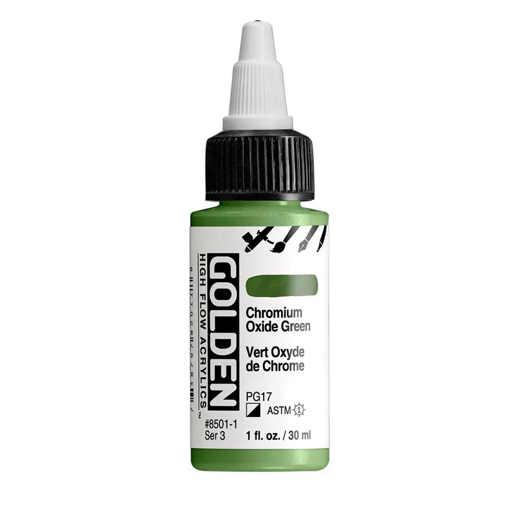 Golden High Flow Acrylfarbe Chromoxidgrun 30 ml - Kidis Art