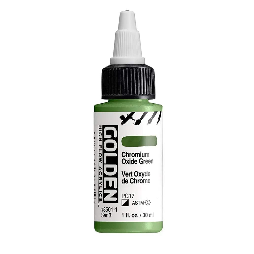 Golden High Flow Acrylfarbe Chromoxidgrun 30 ml - Kidis Art