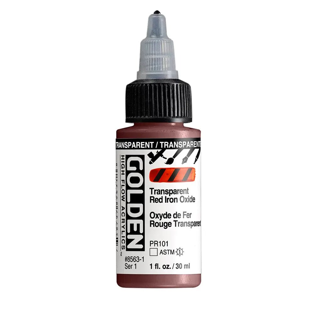 Golden High Flow Acrylfarbe Eisenoxid Rot Transparent 30 ml - Kidis Art