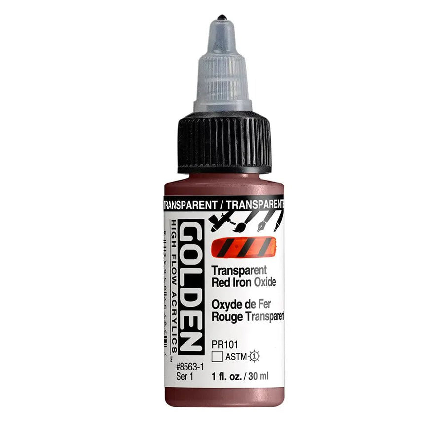 Golden High Flow Acrylfarbe Eisenoxid Rot Transparent 30 ml - Kidis Art