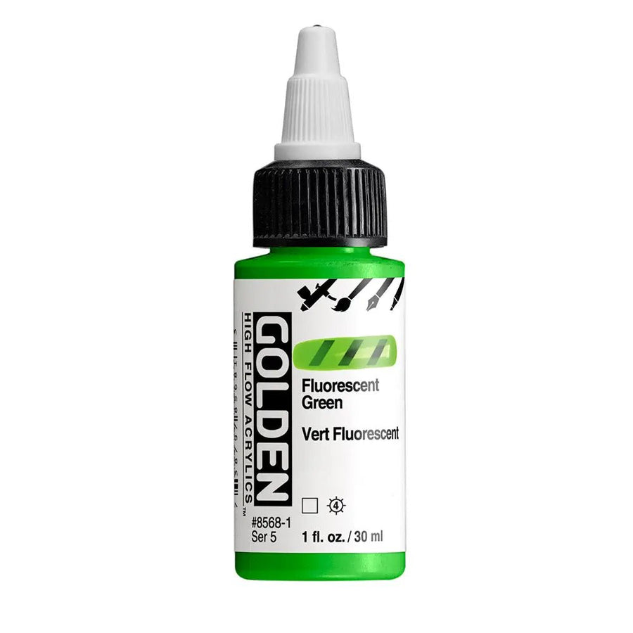 Golden High Flow Acrylfarbe Fluoreszierend Grun 30 ml - Kidis Art