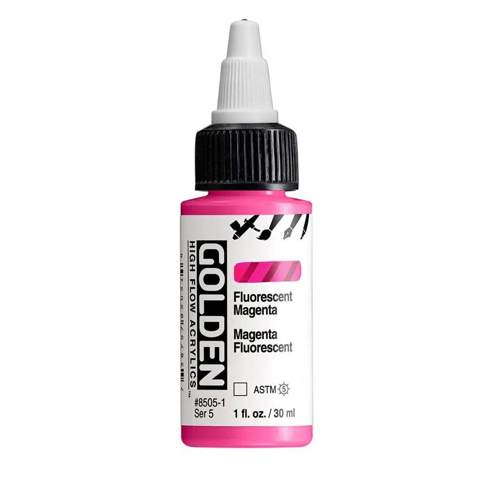 Golden High Flow Acrylfarbe Fluoreszierend Magenta 30 ml - Kidis Art