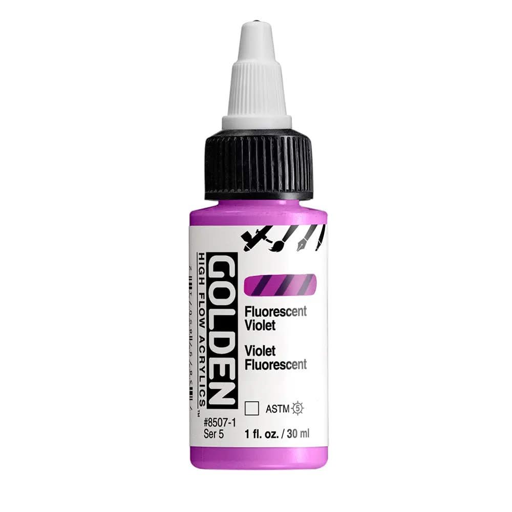 Golden High Flow Acrylfarbe Fluoreszierend Violett 30 ml - Kidis Art