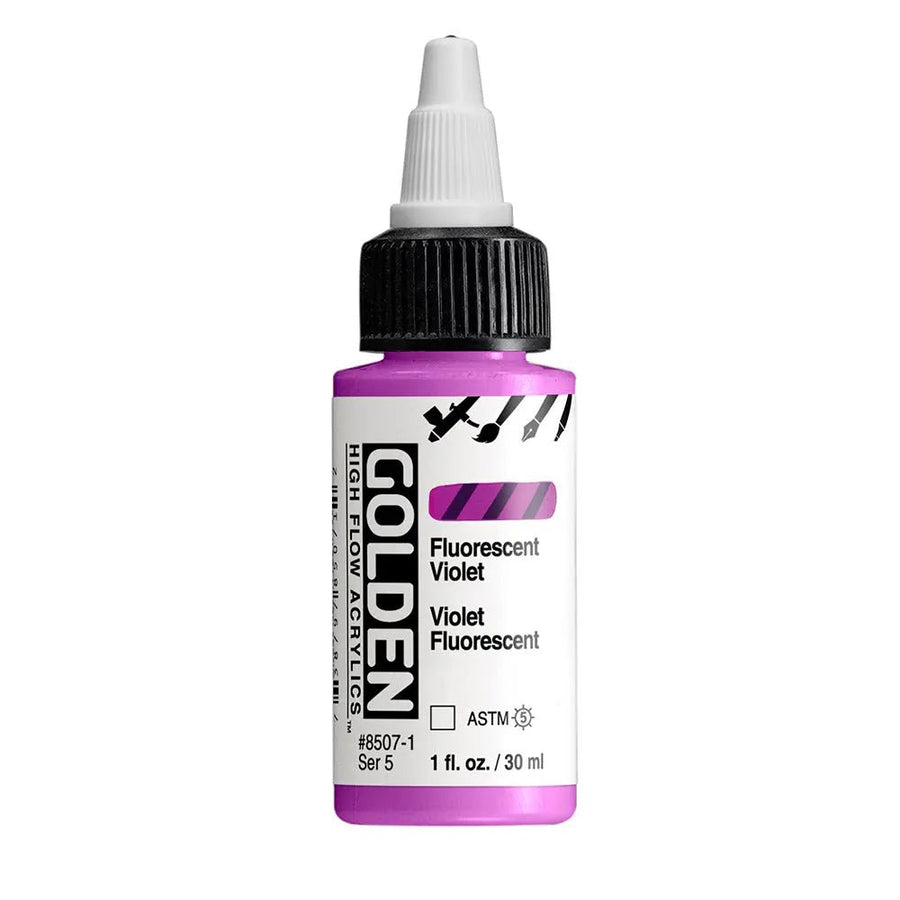 Golden High Flow Acrylfarbe Fluoreszierend Violett 30 ml - Kidis Art