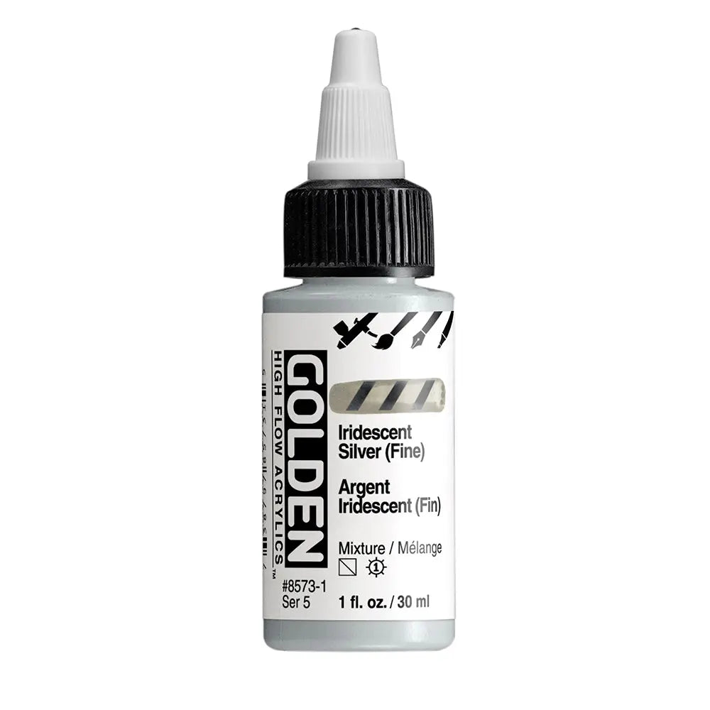 Golden High Flow Acrylfarbe Irisierende Silber (Fein) 30 ml - Kidis Art
