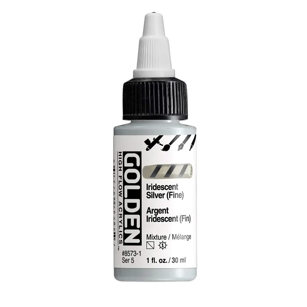 Golden High Flow Acrylfarbe Irisierende Silber (Fein) 30 ml - Kidis Art