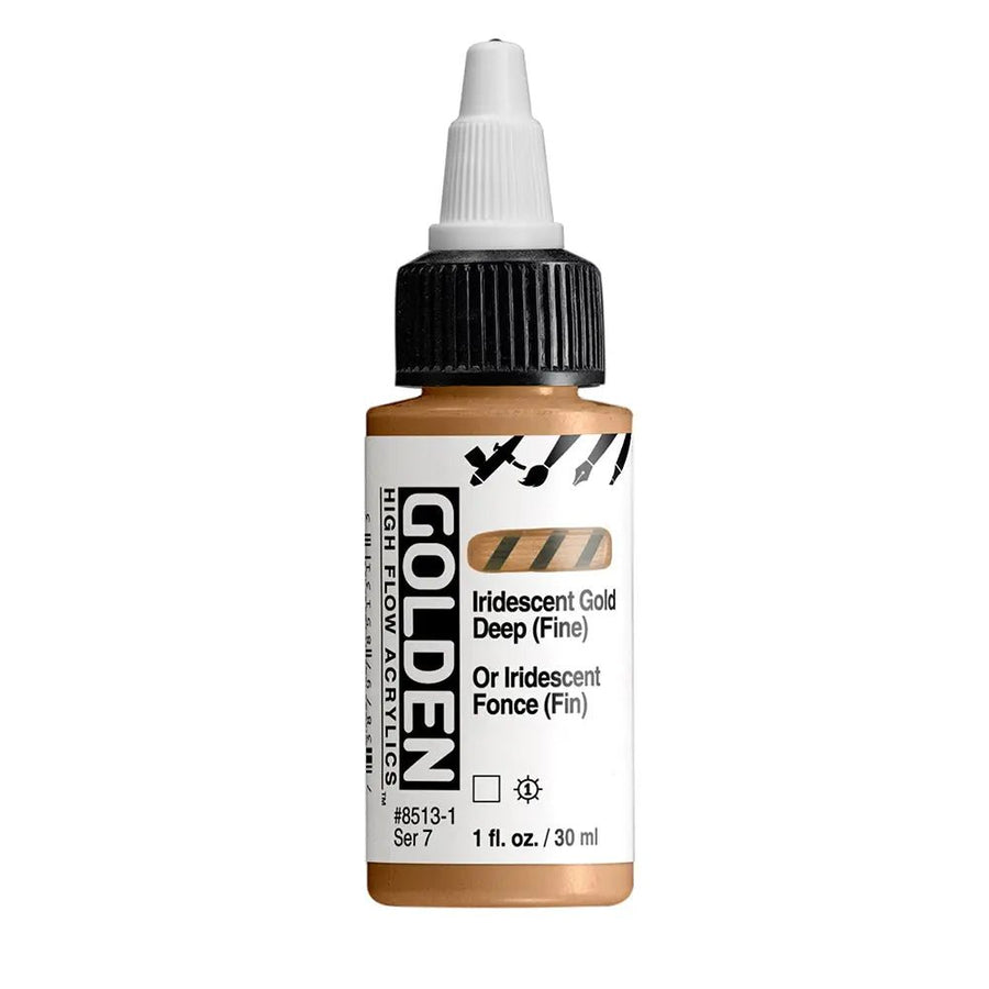 Golden High Flow Acrylfarbe Irisierende Tiefgold (fein) 30 ml - Kidis Art
