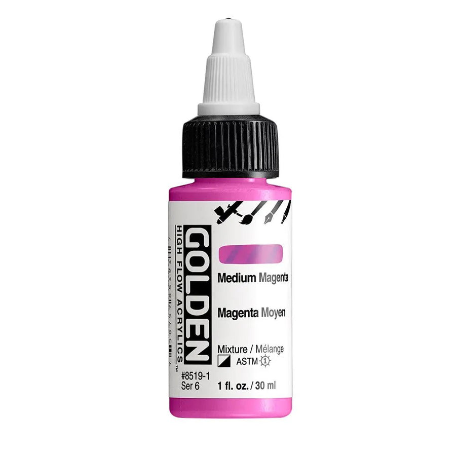 Golden High Flow Acrylfarbe Magenta Mitt 30 ml - Kidis Art