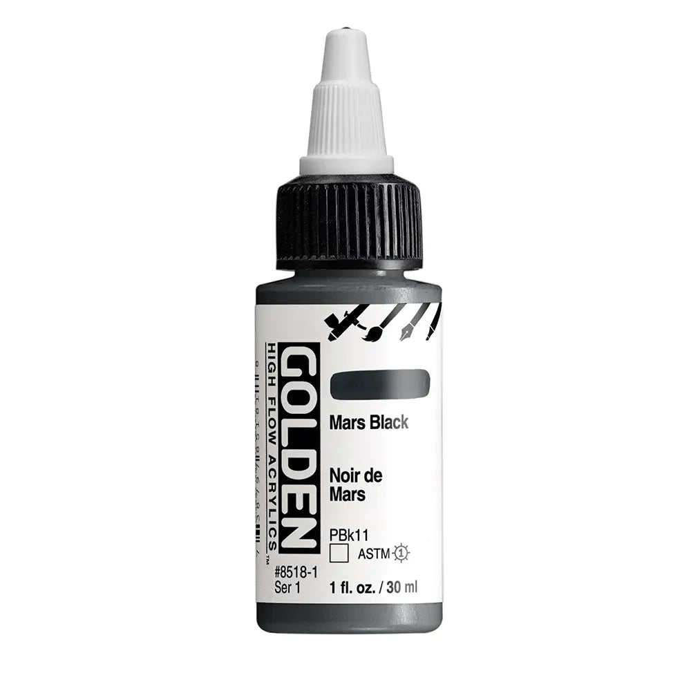 Golden High Flow Acrylfarbe Marsschwarz 30 ml - Kidis Art