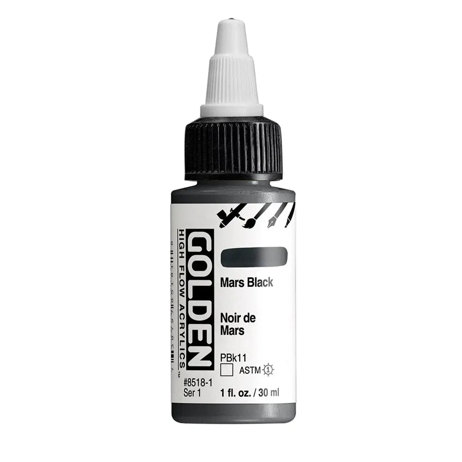 Golden High Flow Acrylfarbe Marsschwarz 30 ml - Kidis Art