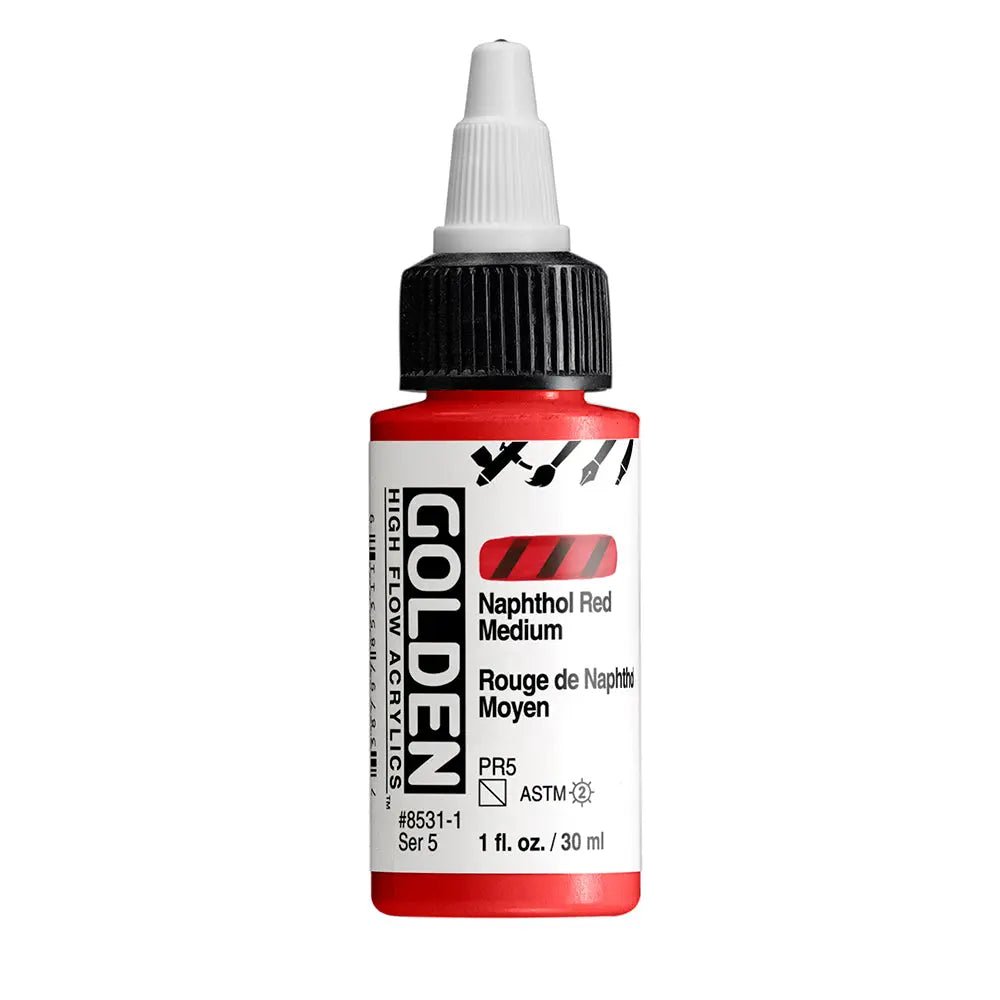 Golden High Flow Acrylfarbe Naphtholrot Mittel 30 ml - Kidis Art