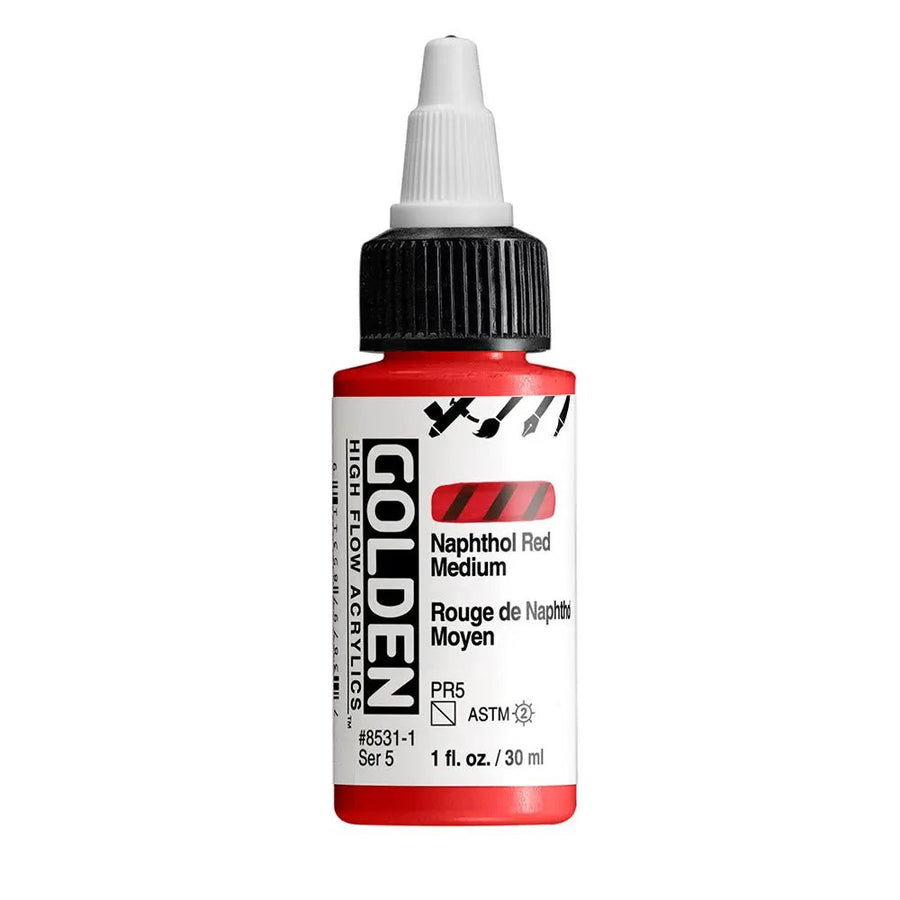 Golden High Flow Acrylfarbe Naphtholrot Mittel 30 ml - Kidis Art