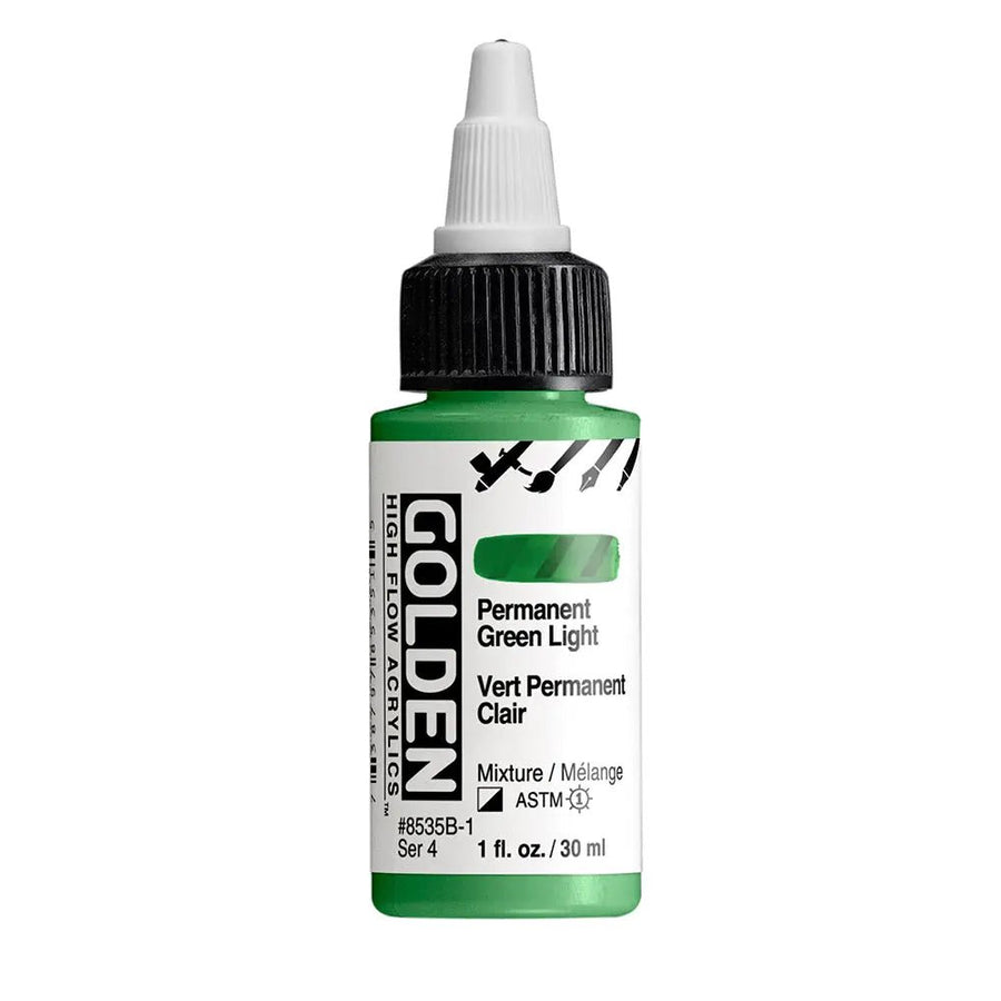 Golden High Flow Acrylfarbe Permanentgrun Hell 30 ml - Kidis Art