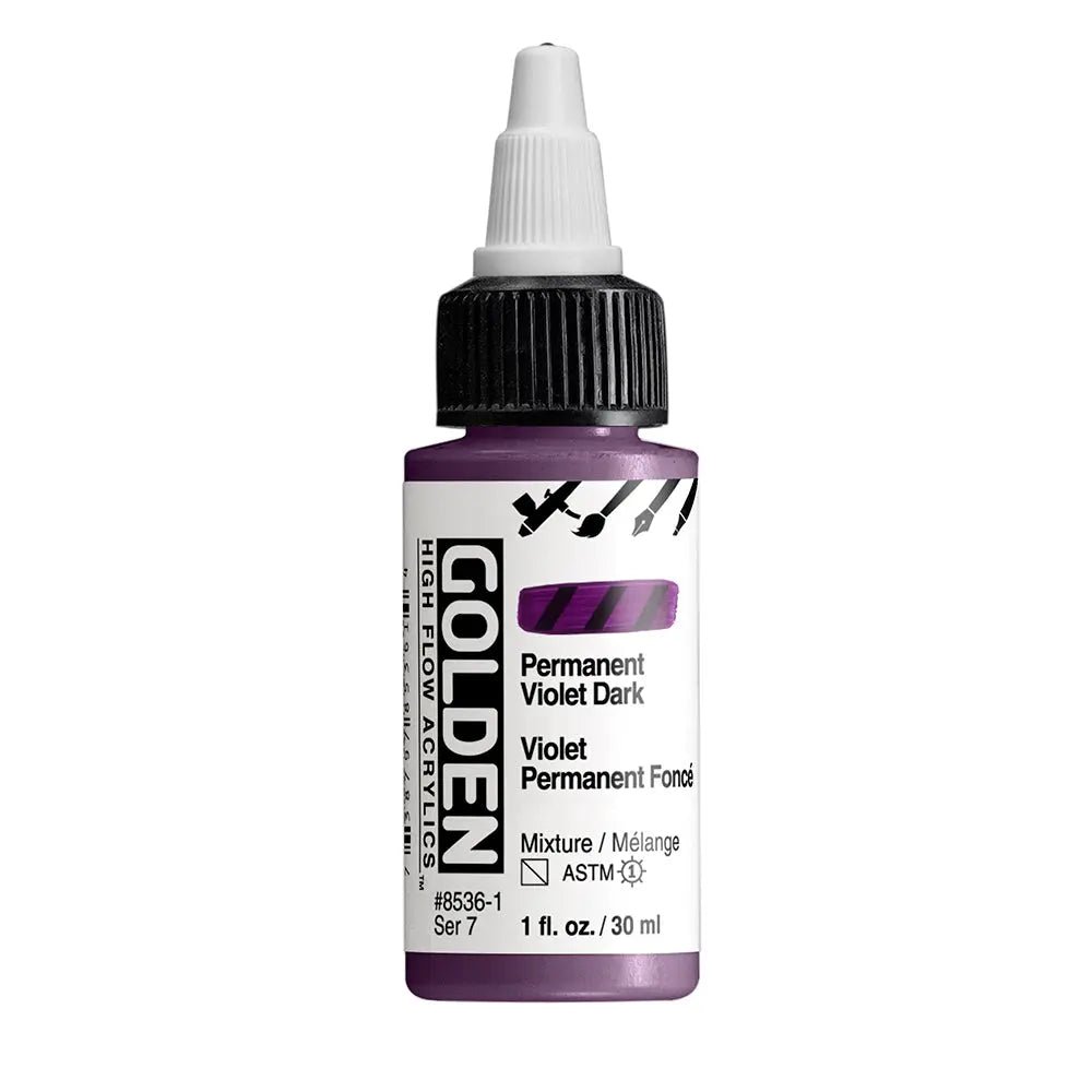 Golden High Flow Acrylfarbe Permanentviolett Dunkel 30 ml - Kidis Art