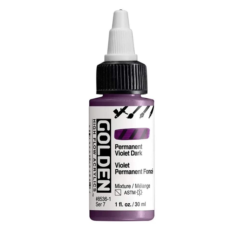 Golden High Flow Acrylfarbe Permanentviolett Dunkel 30 ml - Kidis Art