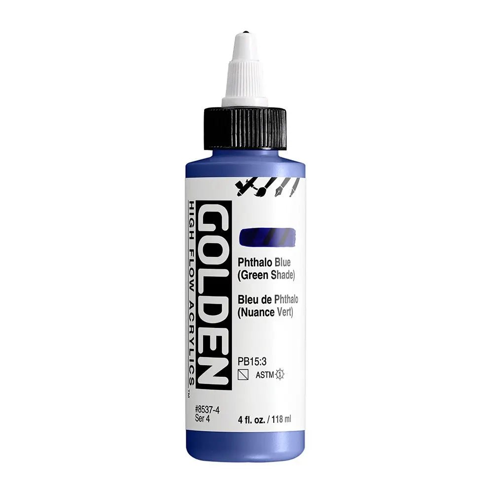 Golden High Flow Acrylfarbe Phthaloblau (Grunton) 118 ml - Kidis Art