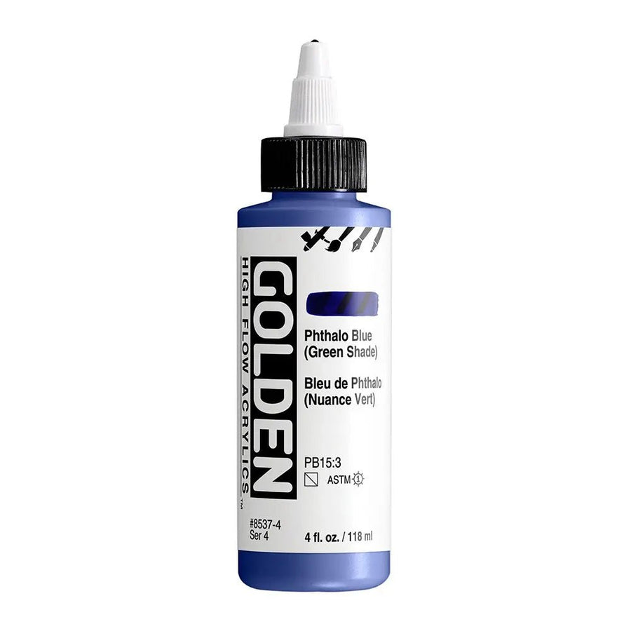 Golden High Flow Acrylfarbe Phthaloblau (Grunton) 118 ml - Kidis Art