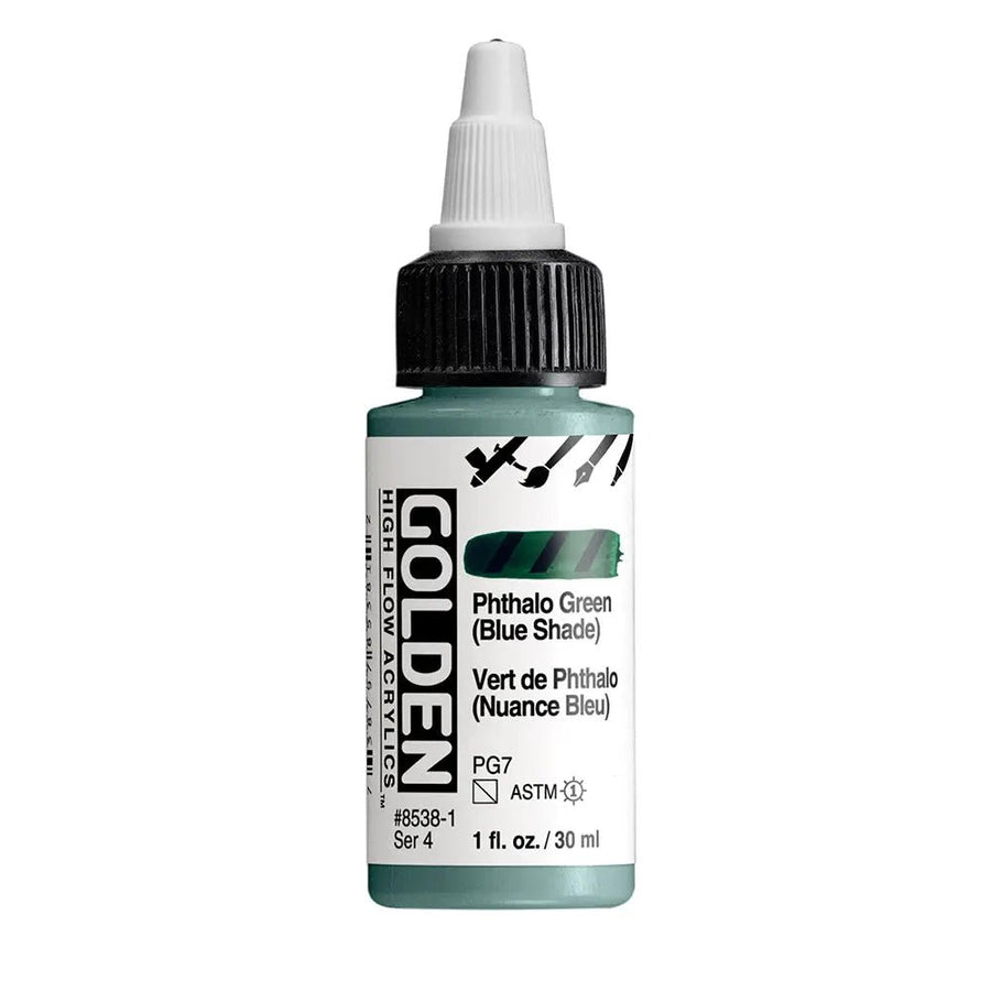Golden High Flow Acrylfarbe Phthalogrun Blauton 30 ml - Kidis Art