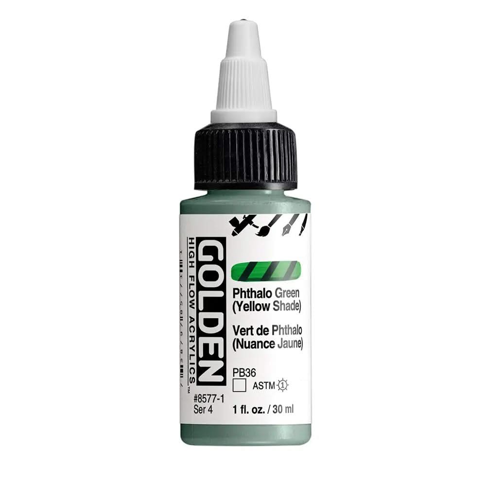 Golden High Flow Acrylfarbe Phthalogrun Gelbton 30 ml - Kidis Art