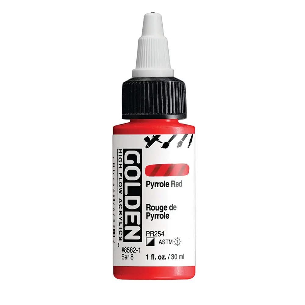 Golden High Flow Acrylfarbe Pyrrolrot 30 ml - Kidis Art