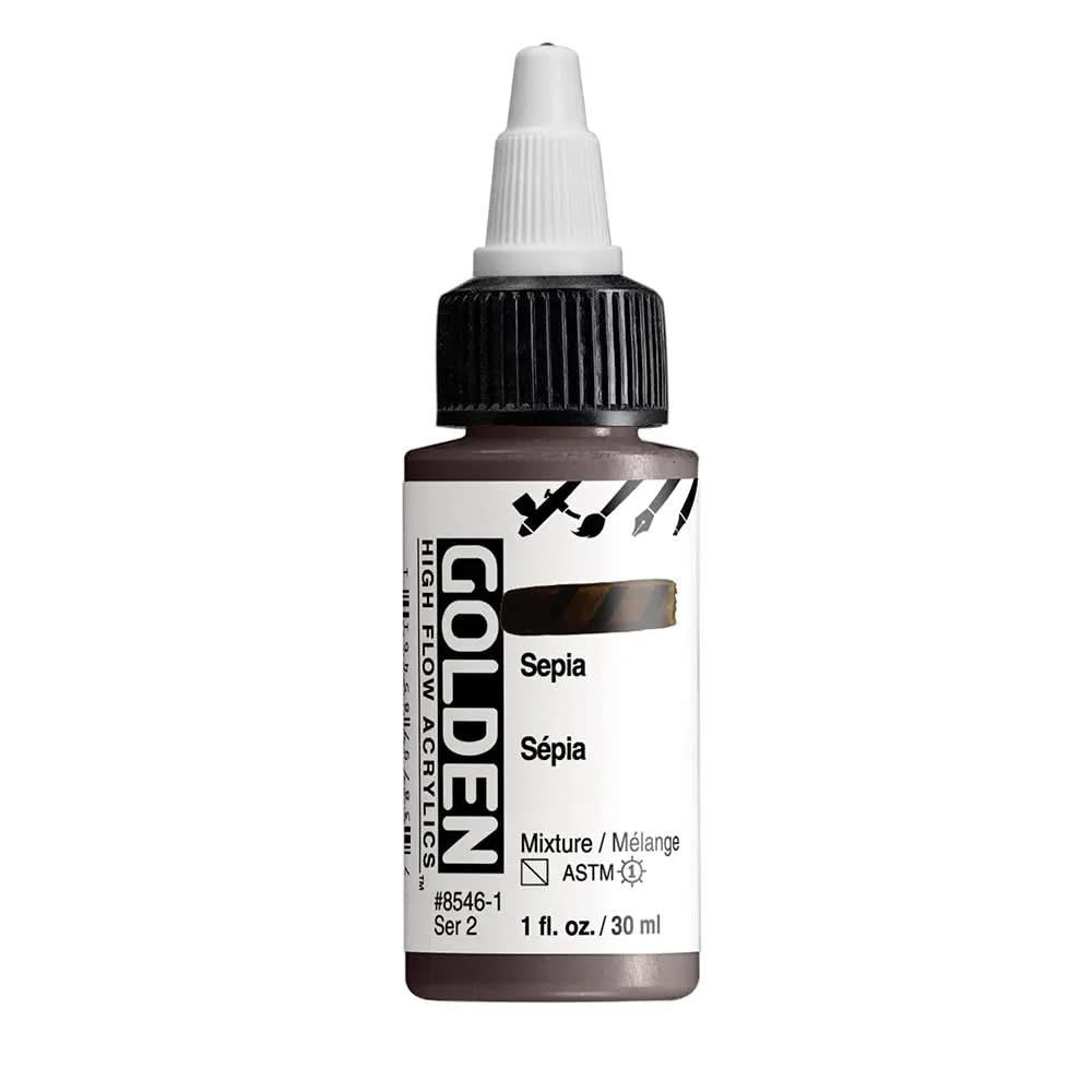 Golden High Flow Acrylfarbe Sepia 1 Fl. Oz./30 ml - Kidis Art
