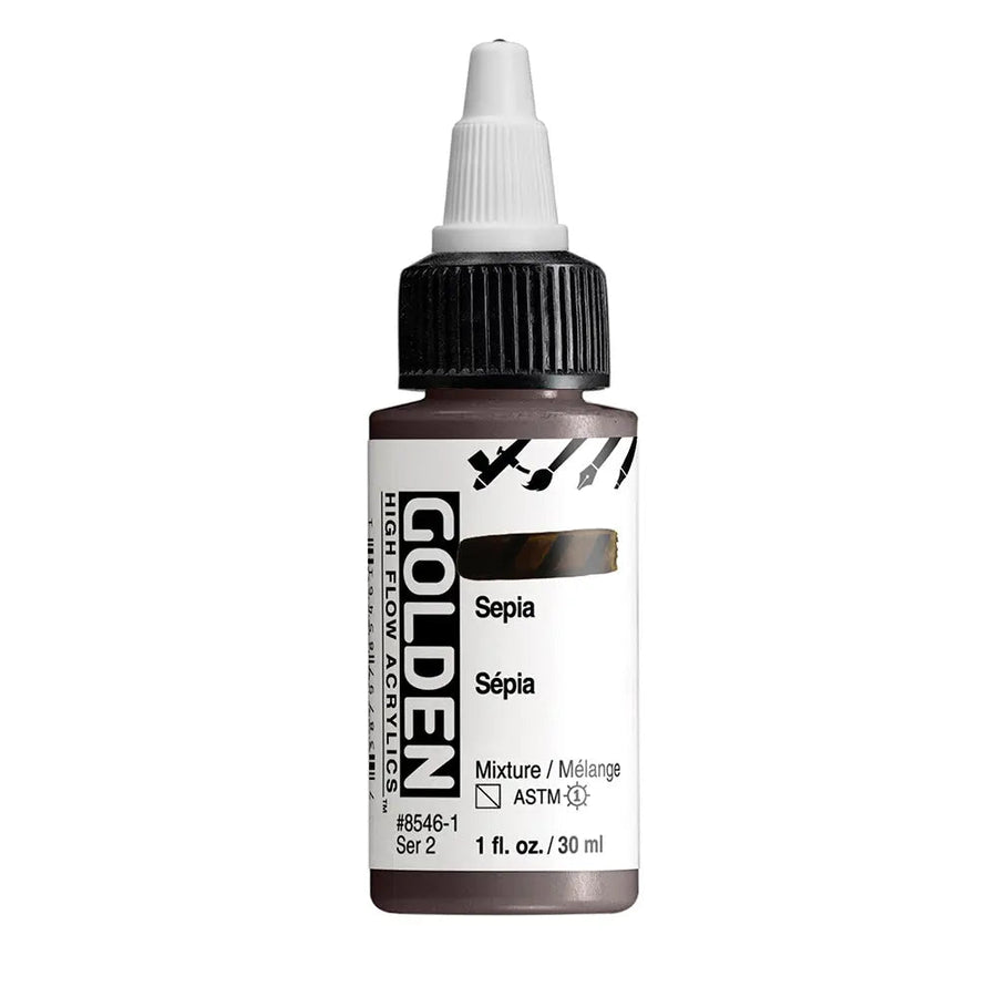 Golden High Flow Acrylfarbe Sepia 1 Fl. Oz./30 ml - Kidis Art