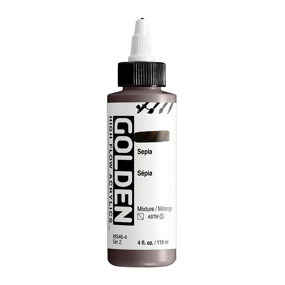Golden High Flow Acrylfarbe Sepia 4 Fl. Oz./118 ml - Kidis Art