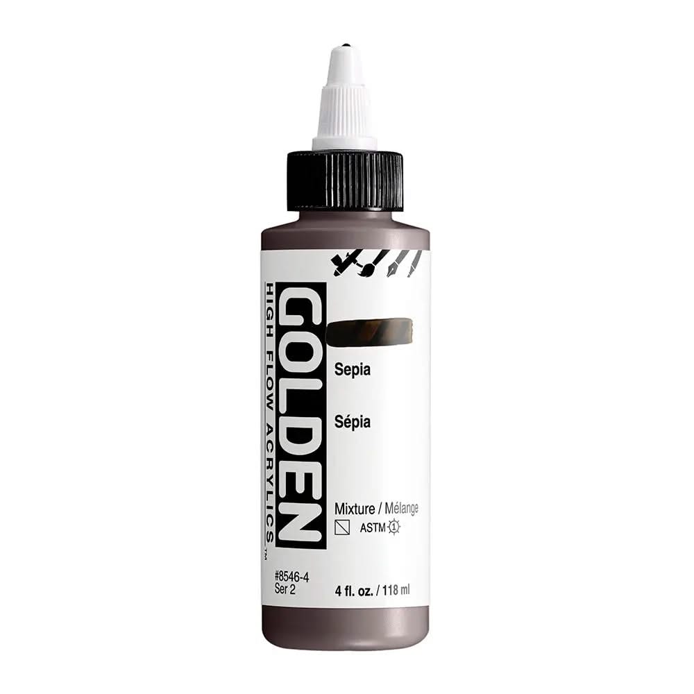 Golden High Flow Acrylfarbe Sepia 4 Fl. Oz./118 ml - Kidis Art