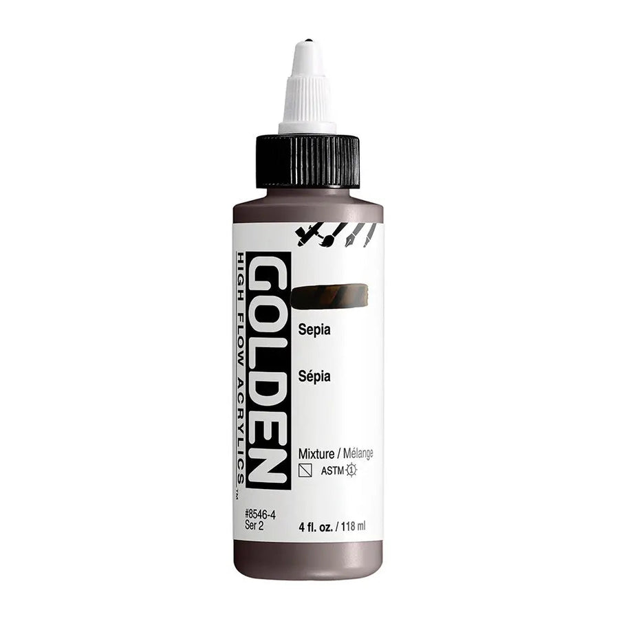 Golden High Flow Acrylfarbe Sepia 4 Fl. Oz./118 ml - Kidis Art