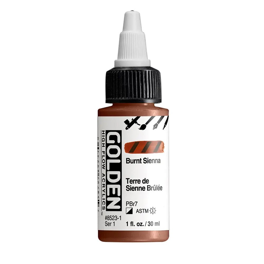 Golden High Flow Acrylfarbe Siena Gebrannt 30 ml - Kidis Art