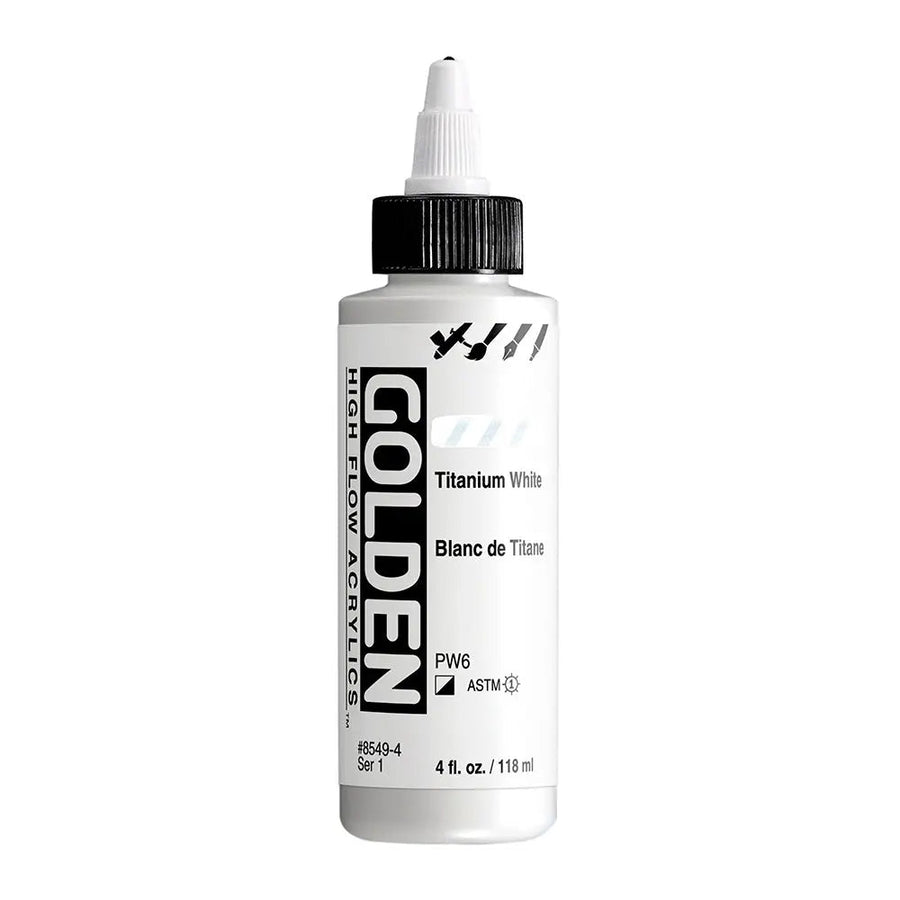 Golden High Flow Acrylfarbe Titanweiss 118 ml - Kidis Art