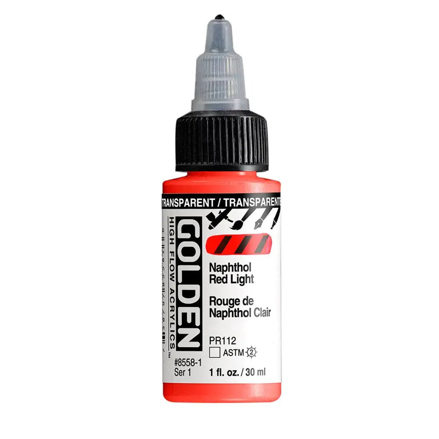 Golden High Flow Acrylfarbe Transparent Naphtholrot Hell 30 ml - Kidis Art