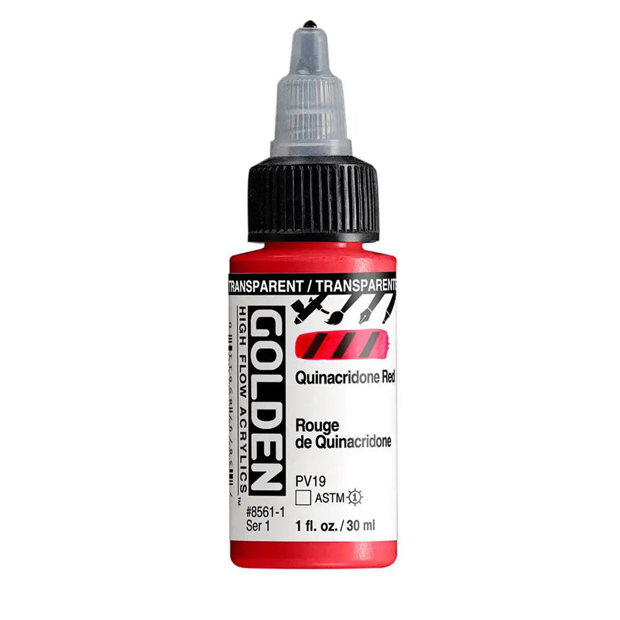 Golden High Flow Acrylfarbe Transparent Quinacridon Rot 30 ml - Kidis Art