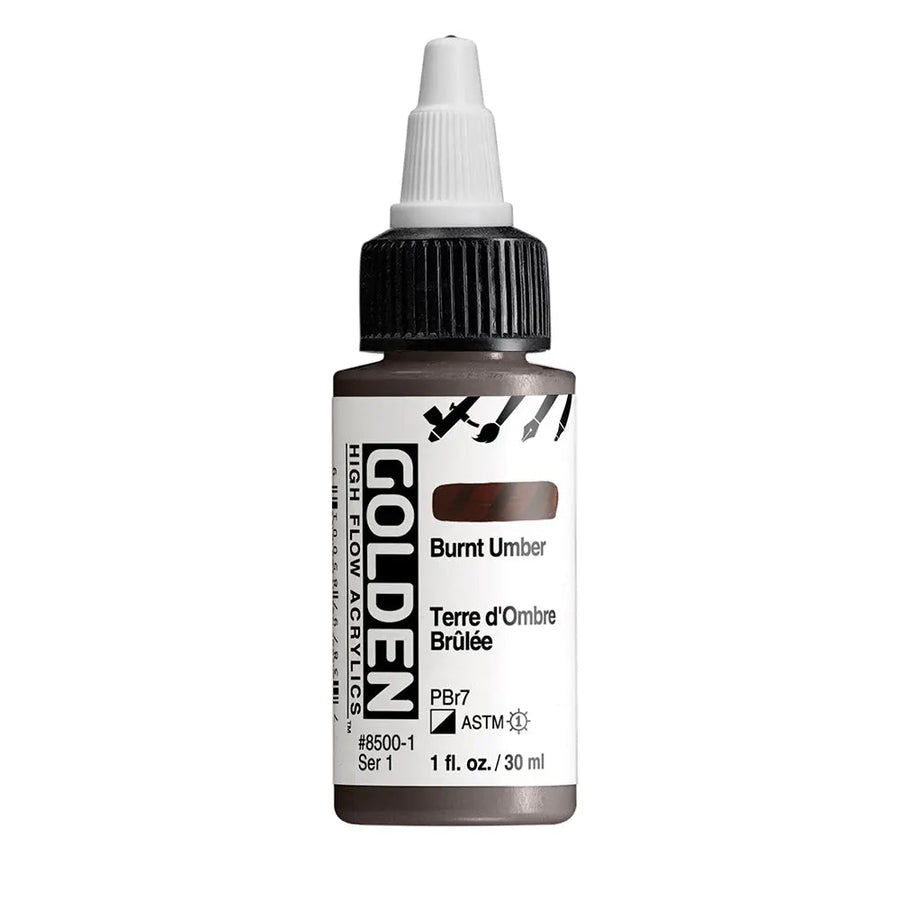 Golden High Flow Acrylfarbe Umbra Gebrannt 30 ml - Kidis Art