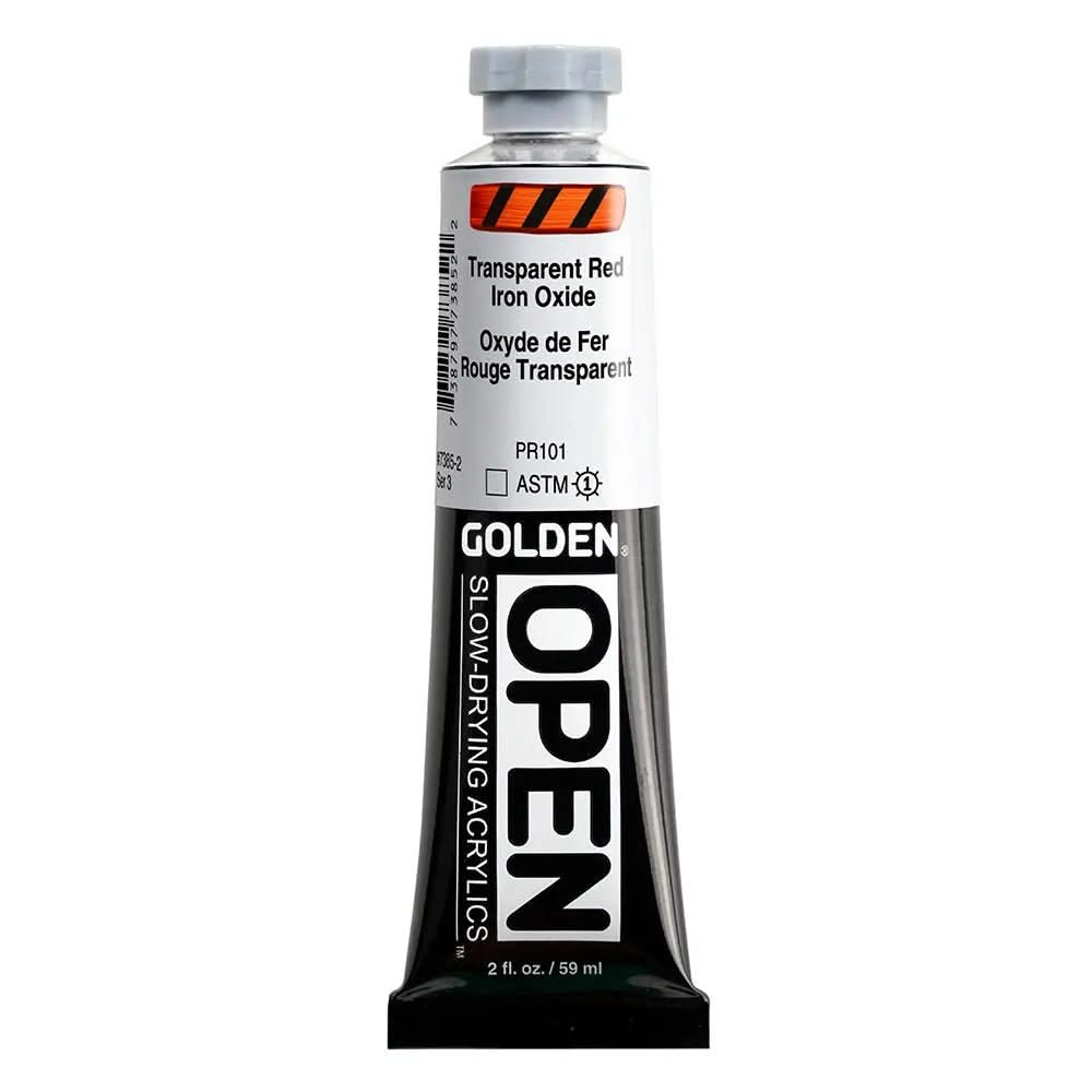 Golden OPEN Acrylfarbe Eisenoxid Rot Transparent 59 ml - Kidis Art