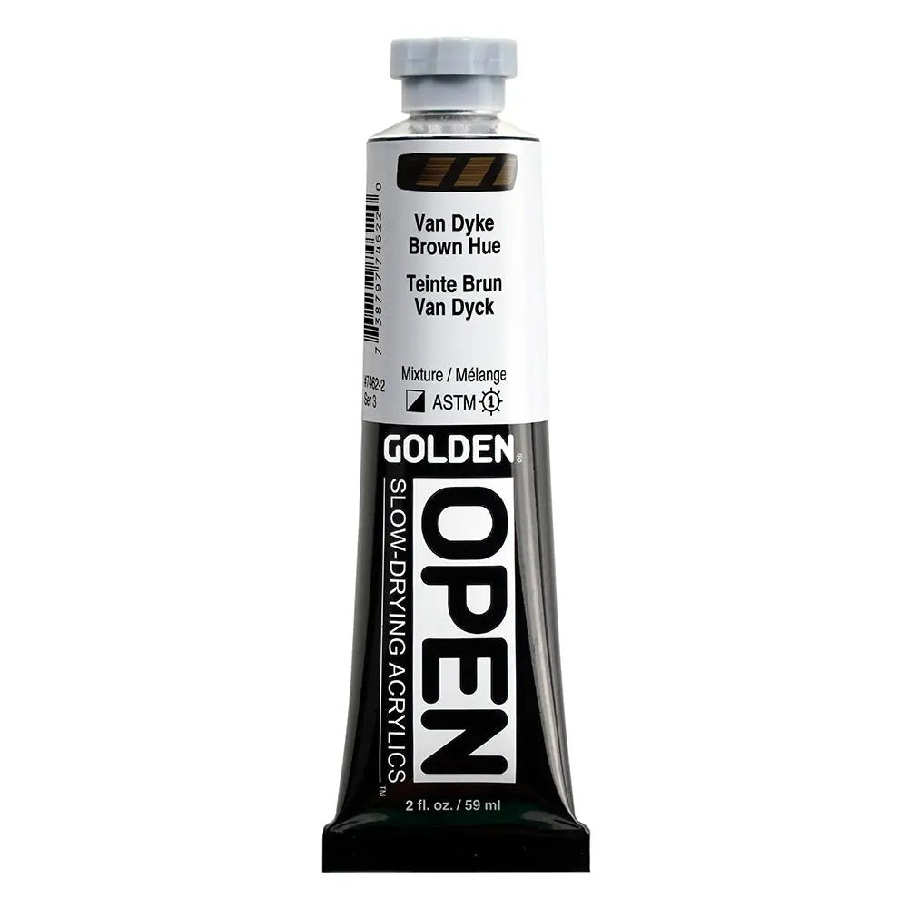 Golden OPEN Acrylfarbe Vandykebraun Farbton 59 ml - Kidis Art
