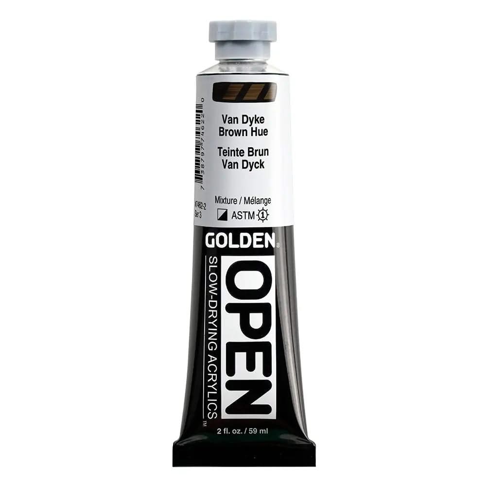 Golden OPEN Acrylfarbe Vandykebraun Farbton 59 ml - Kidis Art