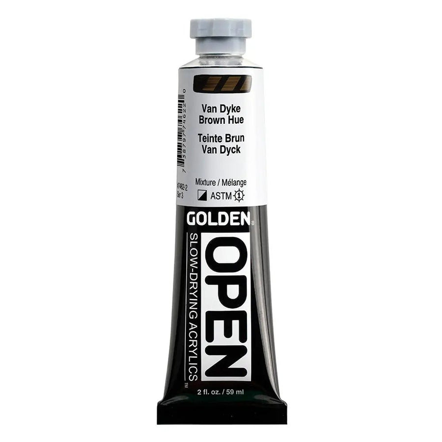 Golden OPEN Acrylfarbe Vandykebraun Farbton 59 ml - Kidis Art