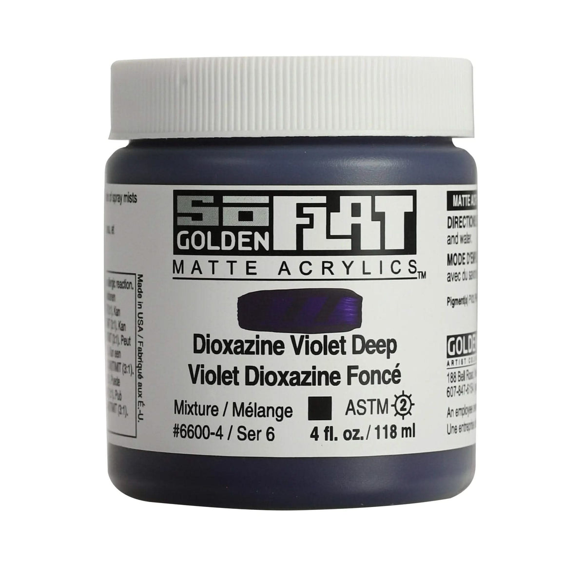 Golden SoFlat Acrylfarbe Dioxazinviolett Dunkel 118m - Kidis Art