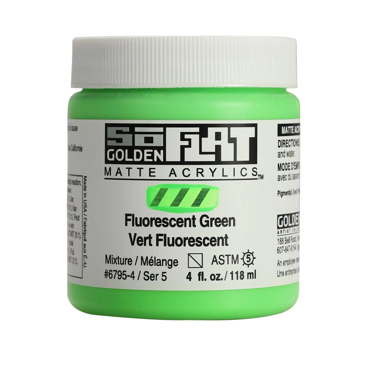 Golden SoFlat Acrylfarbe Fluoreszierend Grun 118 ml - Kidis Art