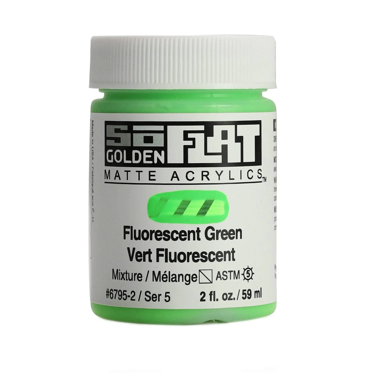 Golden SoFlat Acrylfarbe Fluoreszierend Grun 59 ml - Kidis Art